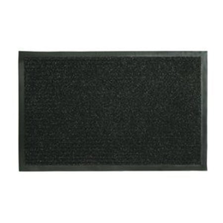 Planon 21 x 36 in. Jumbo Dual Rib Floor Door Mat, Charcoal Black PL2669381